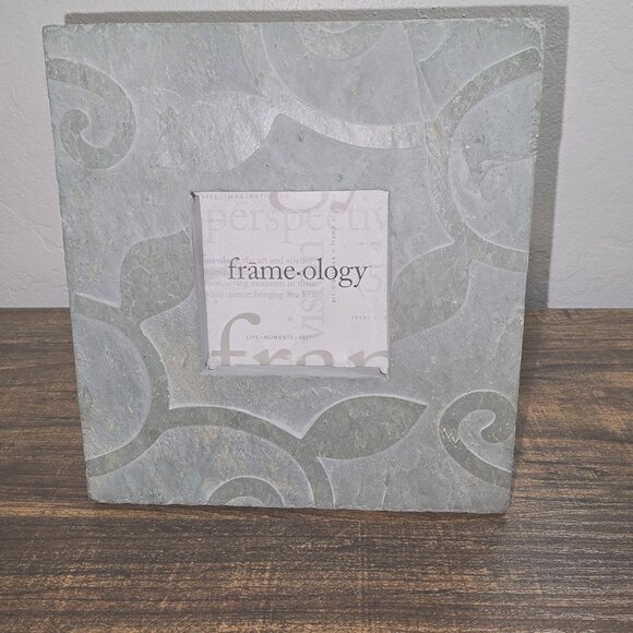 Frame-ology Slate Leaves 2-1/4" x 2-1/4" Picture Frame Decorative Stone Heavy - Picture 1 of 9